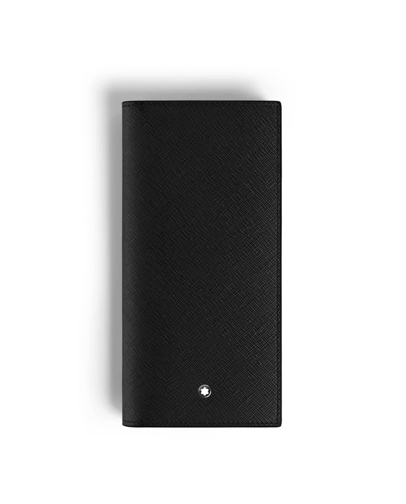 Portefeuille Montblanc Sartorial Long 14 cc en cuir noir