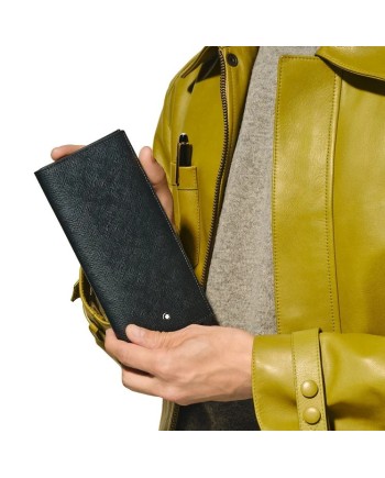 Montblanc Sartorial Long Wallet 14 cc in Black Leather