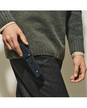 Étui pour instruments d'écriture Montblanc Sartorial en cuir tweed bleu