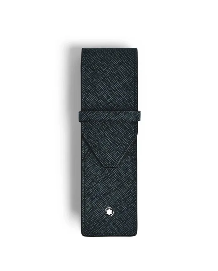 Montblanc Sartorial Blue Tweed Leather Case for 2 Writing Instruments