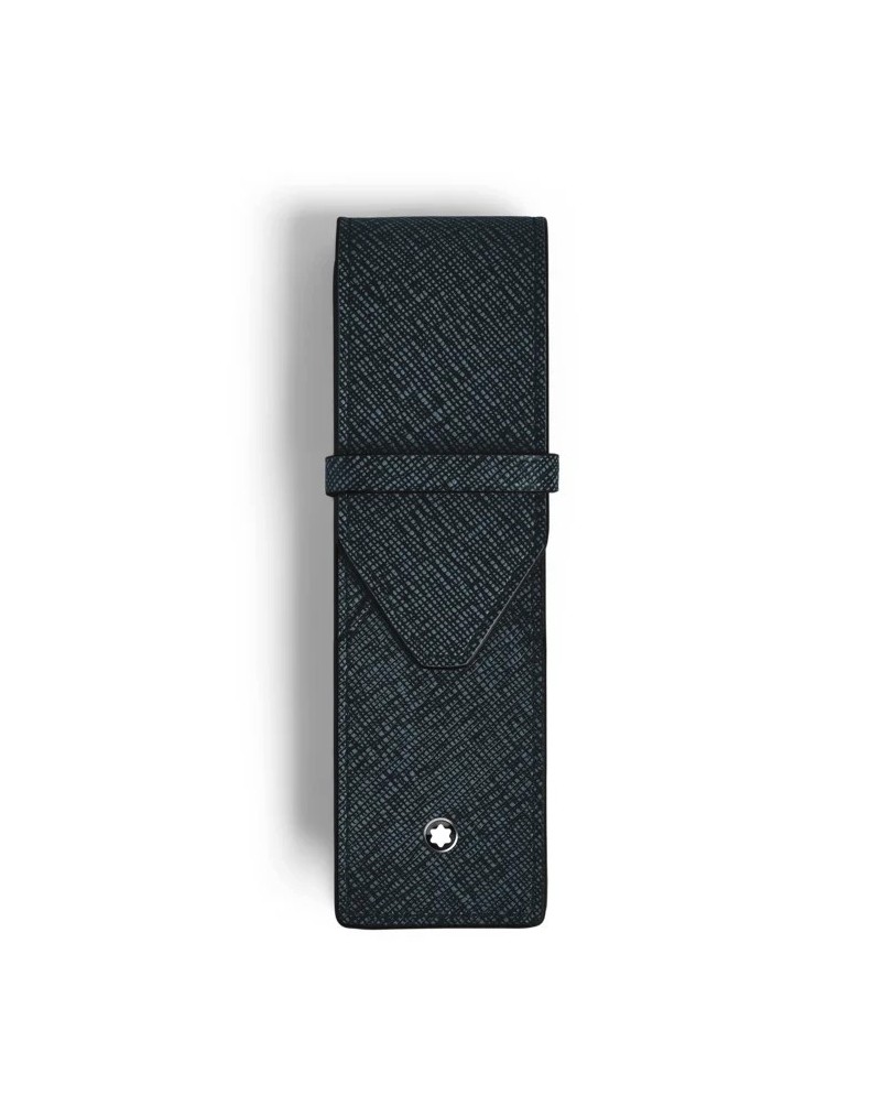 Astuccio per 2 Strumenti da Scrittura Montblanc Sartorial in Pelle Tweed Blue