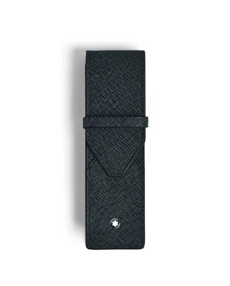 Astuccio per 2 Strumenti da Scrittura Montblanc Sartorial in Pelle Tweed Blue