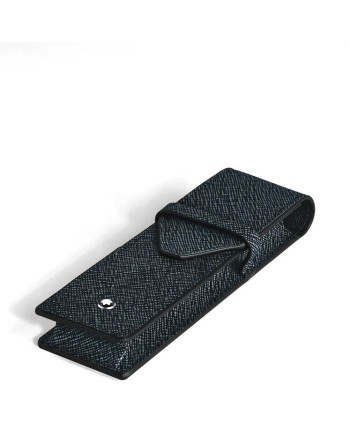 Montblanc Sartorial Blue Tweed Leather Case for 2 Writing Instruments