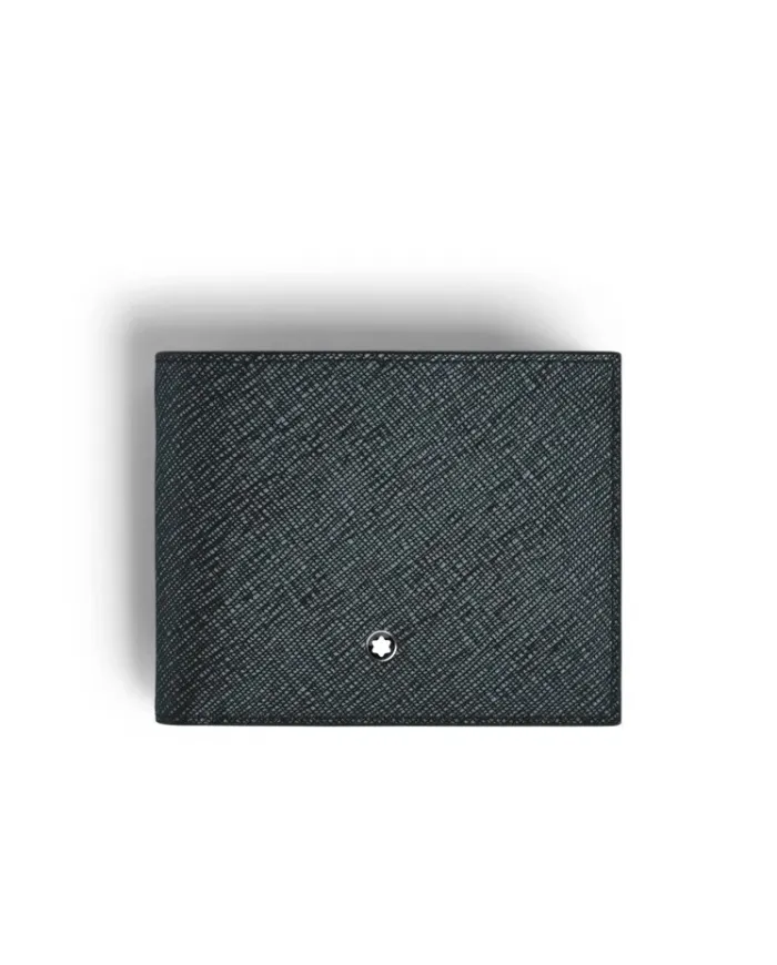 Montblanc Sartorial 6cc Wallet in Blue Tweed Leather