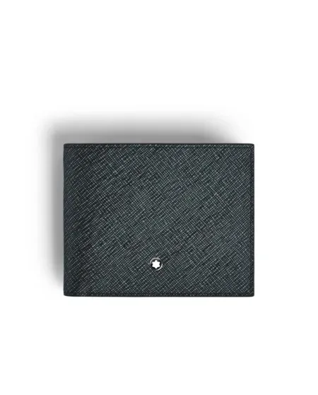 Portafoglio Montblanc Sartorial a 6 Scomparti in Pelle Tweed Blu