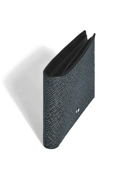 Portafoglio Montblanc Sartorial a 6 Scomparti in Pelle Tweed Blu