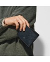 Montblanc Sartorial 6cc Wallet in Blue Tweed Leather