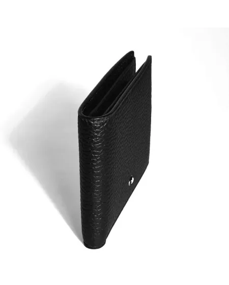 Portefeuille Montblanc Grain 8 compartiments en cuir noir