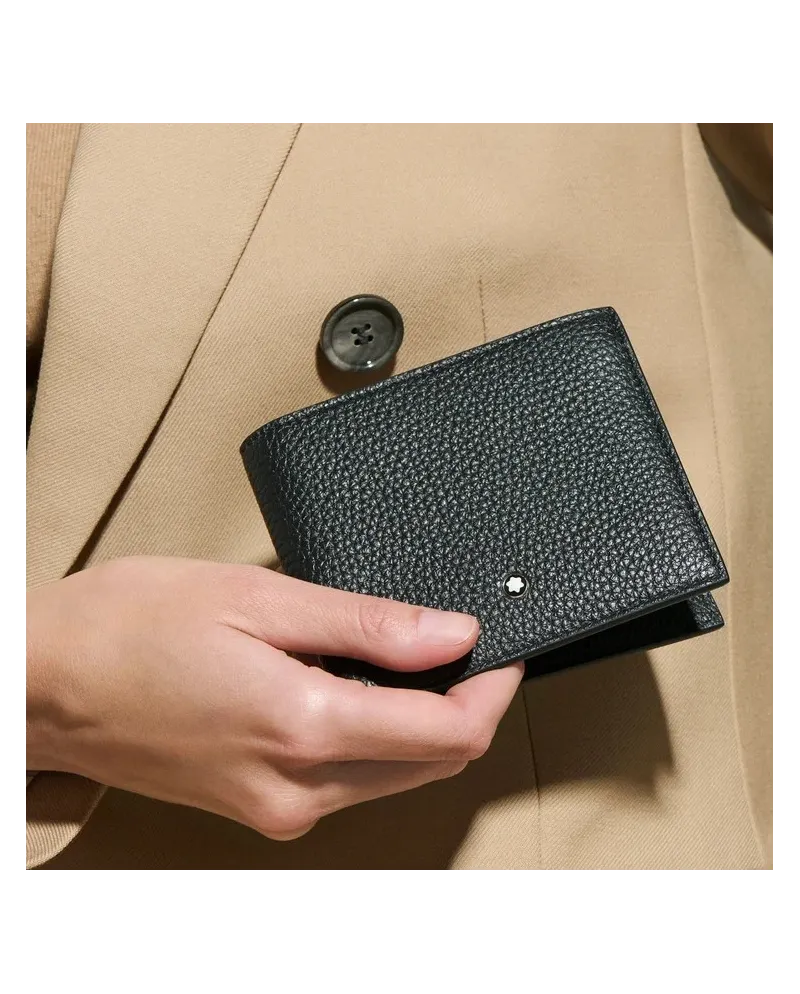 Portafoglio Montblanc Grain a Scomparti in Pelle Nera