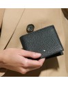 Portefeuille Montblanc Grain 8 compartiments en cuir noir