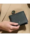 Portefeuille Montblanc Grain 8 compartiments en cuir noir