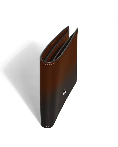 Portafoglio Montblanc Meisterstück a 6 Scomparti in Pelle Marrone Sfumata