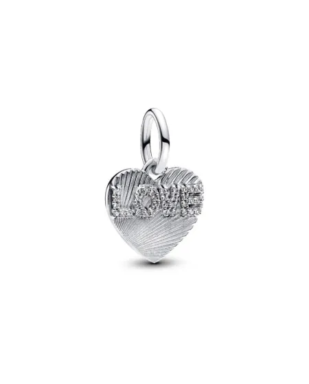 Charm pendentif Pandora en forme de cœur «&nbsp;Love&nbsp;»