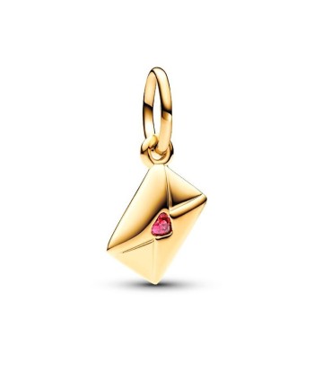 Charm Pendente Pandora Lettera d'Amore con Placcatura in Oro 14k