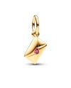 Charm Pendente Pandora Lettera d'Amore con Placcatura in Oro 14k