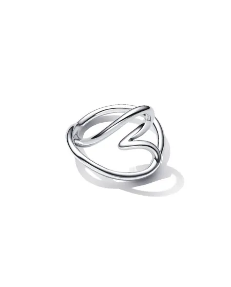 Anello Pandora Cuore Linea Sinuosa