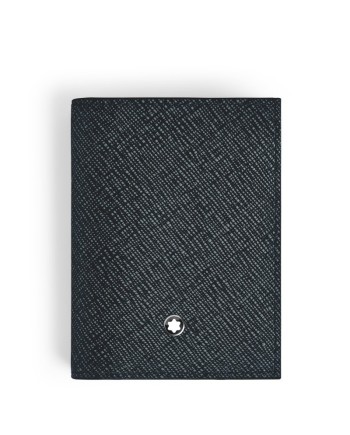 Porta carte Montblanc Sartorial a 4 Scomparti in Pelle Tweed Blu