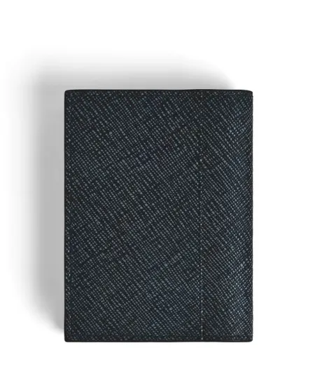 Porte-cartes Montblanc Sartorial 4cc en cuir tweed bleu