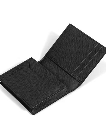 Porte-cartes Montblanc Sartorial 4cc en cuir tweed bleu