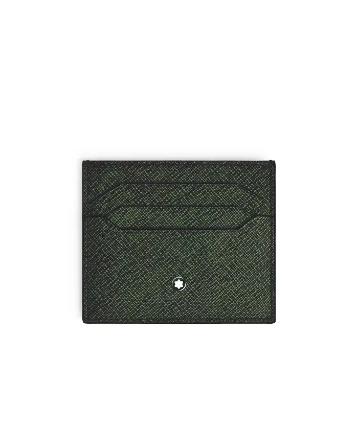 Montblanc Sartorial Khaki Tweed Leather 6-Cell Card Holder