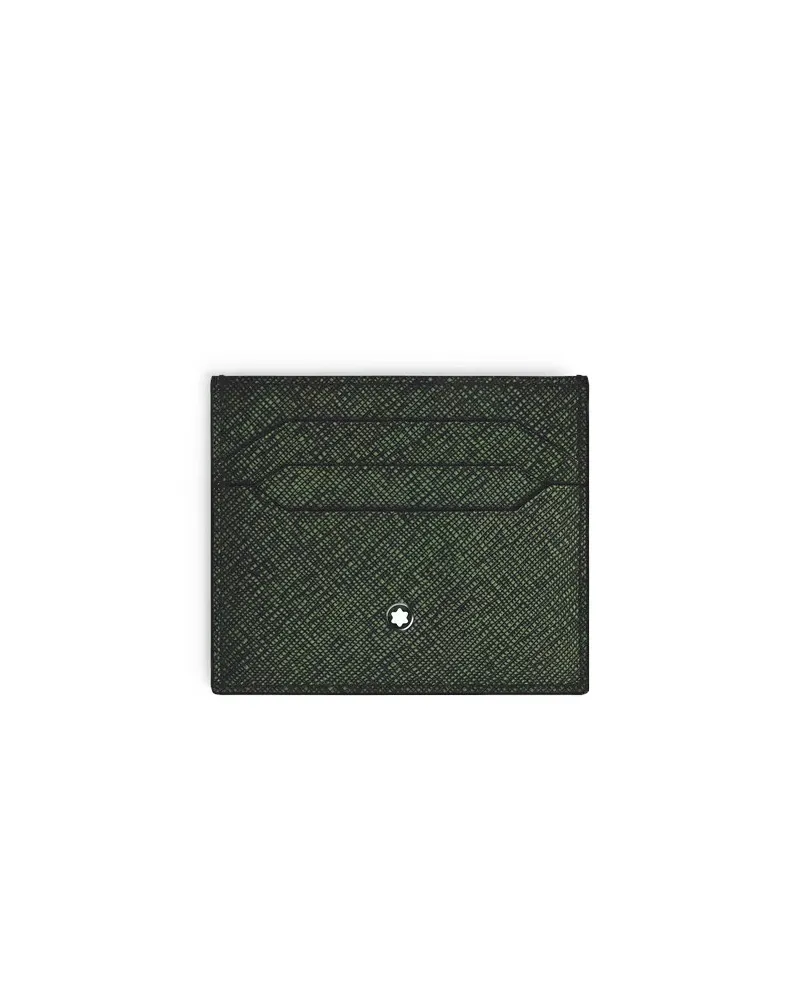Porte-cartes Montblanc Sartorial en cuir tweed kaki à 6 compartiments