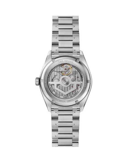 Tag Heuer Carrera Day-Date Watch with Black Dial and Steel Strap 41mm