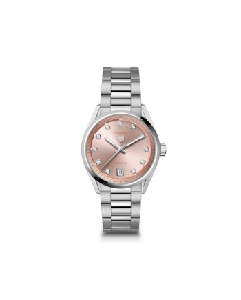 Montre Tag Heuer Carrera 36 mm avec cadran rose et diamants