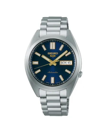 Montre de sport Seiko 5 avec cadran bleu et bracelet en acier