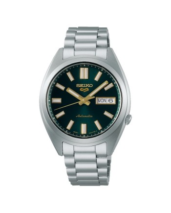 Seiko 5 Sports Watch Green Dial Steel Strap