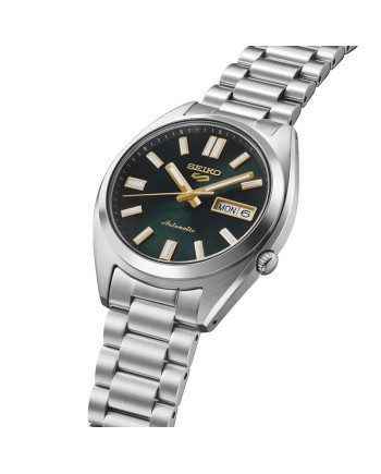 Montre de sport Seiko 5 avec cadran vert et bracelet en acier