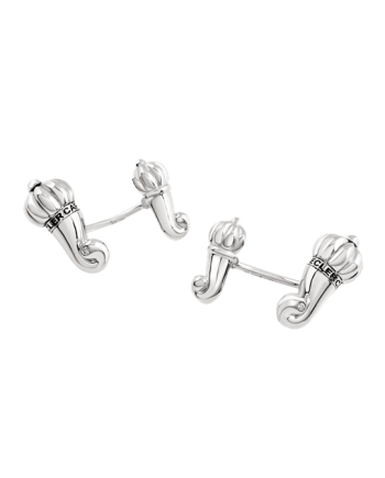 Chantecler Et Voilà Horn Cufflinks in Silver with Diamonds