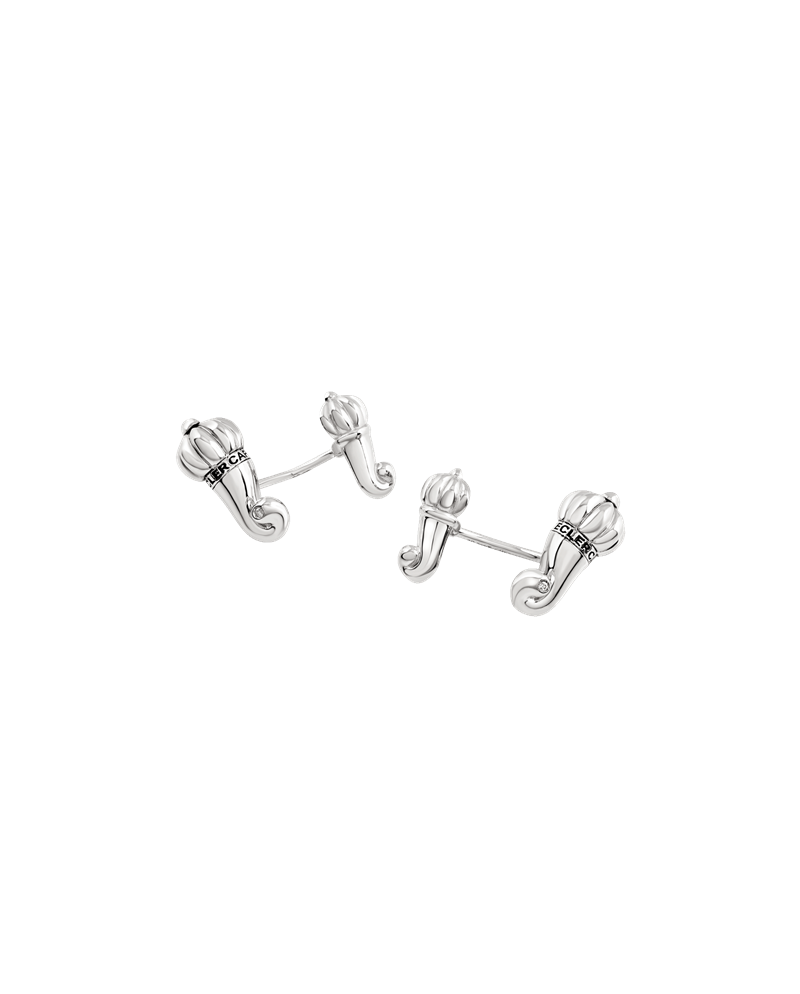 Boutons de manchette en corne Chantecler Et Voilà en argent avec diamants