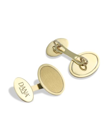 Boutons de manchette ovales pour homme Dana Dualis en or jaune