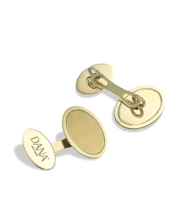 Dana Dualis Oval Men's Cufflinks in Yellow Gold