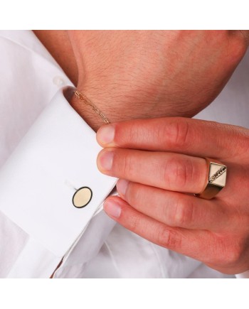 Dana Dualis Oval Men's Cufflinks in Yellow Gold