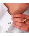 Boutons de manchette ovales pour homme Dana Dualis en or jaune