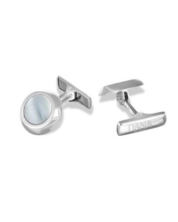 Dana Men's Cufflinks in White Gold with Mother of Pearl