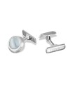 Boutons de manchette Dana pour homme en or blanc avec nacre