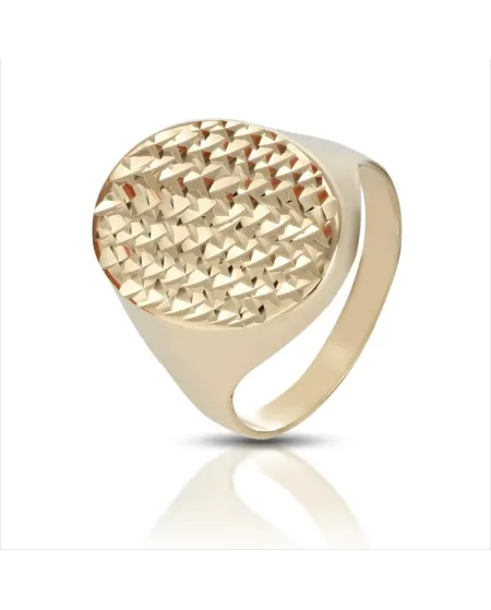 Bague pour homme Dana Oval Shield en or jaune