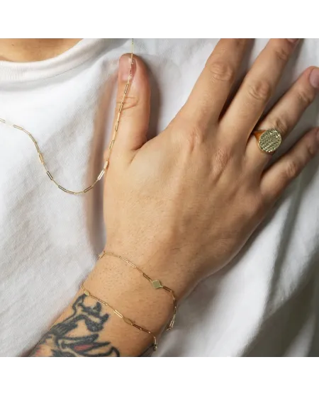 Anello da Uomo Dana Scudo Ovale in Oro Giallo