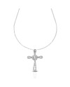 Collier Dana Eternelle en or blanc avec croix et pierres
