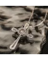 Dana Eternelle White Gold Necklace with Cross and Stones