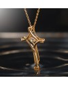 Collier Dana Eternelle en or jaune avec croix et pierres