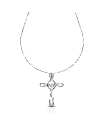 Collana Dana Eternelle in Oro Bianco con Croce e Pietre