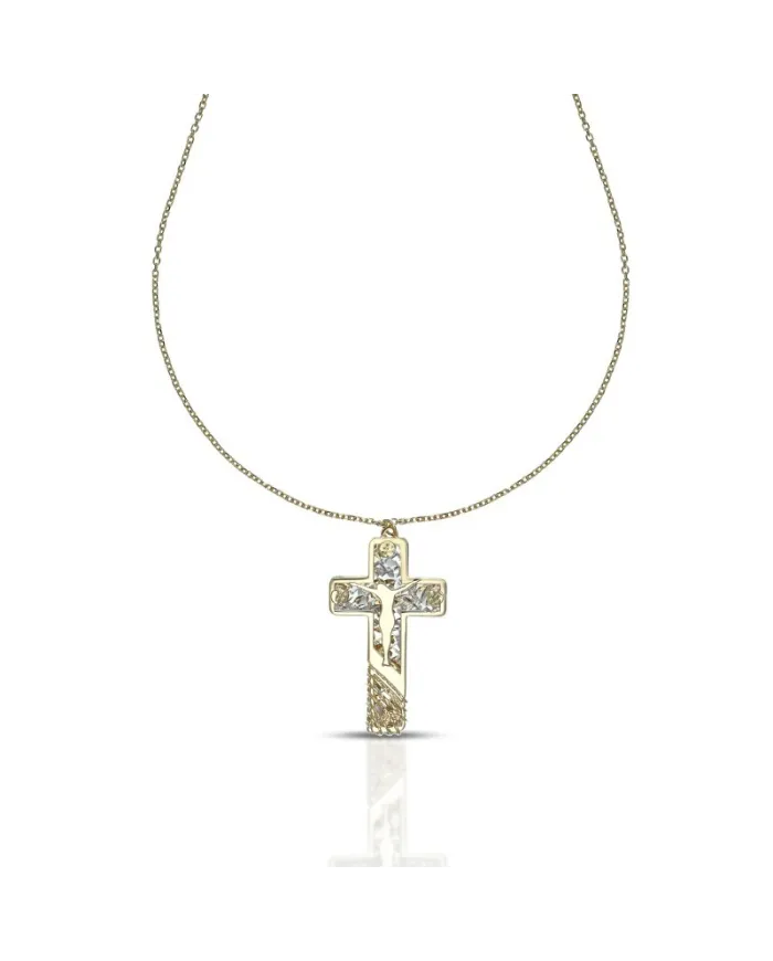 Collier Dana Corpus Lux en or bicolore avec croix