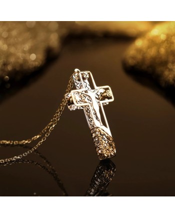 Collier Dana Corpus Lux en or bicolore avec croix