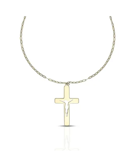 Collana Dana Corpus Lux in Oro Giallo con Croce