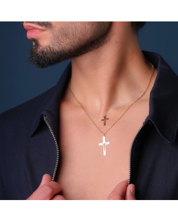 Collier Dana Corpus Lux en or jaune avec croix