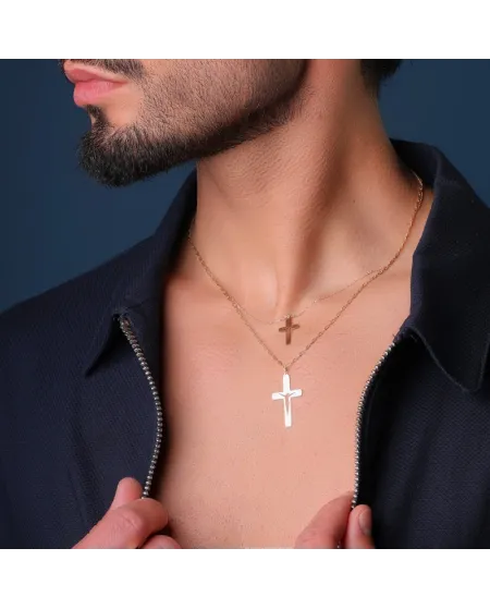 Collana Dana Corpus Lux in Oro Giallo con Croce