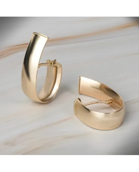 Dana Perfect Curve Earrings in Yellow Gold